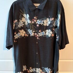 Tommy Bahama Black Floral Button Down Shirt